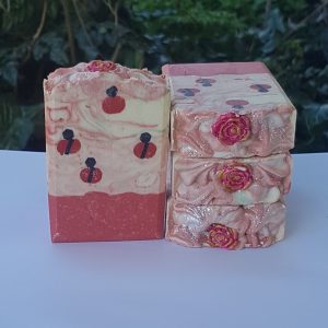 White lily and rose goat milk soap