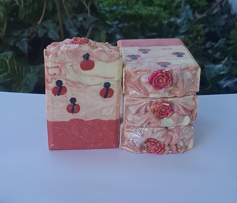 White lily and rose goat milk soap